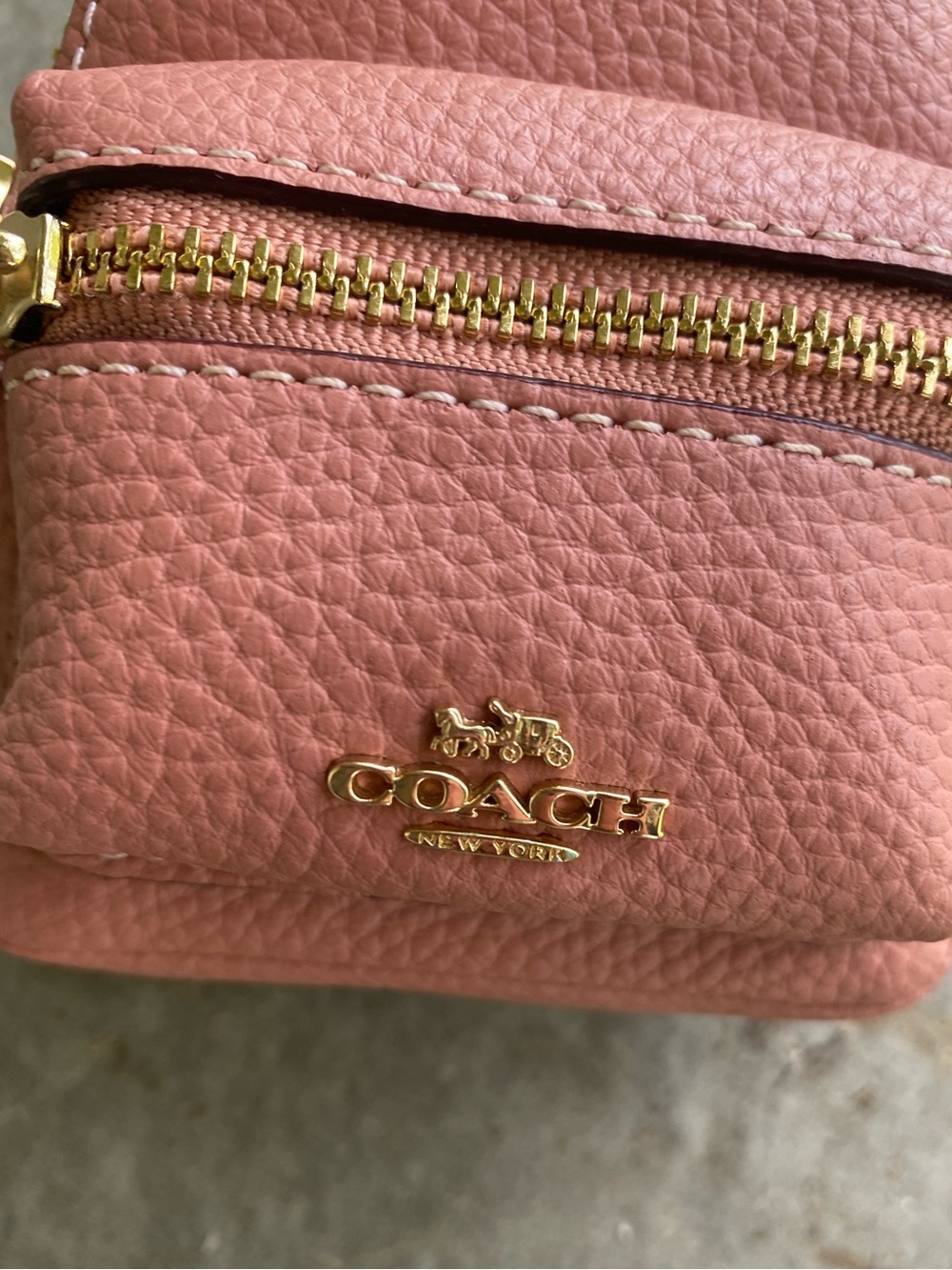 Coach Pink Pebbled Leather Mini Backpack Bag Charm - Picture 2 of 7